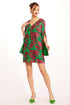 Ceren V-Neck Mini Shift Dress – Camellia Bloom